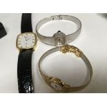 A Raymond Weil Quartz midi watch a Seiko watch and a ladies Rotary watch sold as seen. (3)