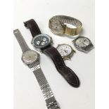 Five vintage gents watches. Including a rare Seiko