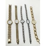 A collection of ladies watches.