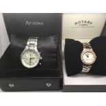 Two boxed watches comprising a Rotary example and