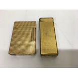 Two gold plated lighters Dunhill Dupont .