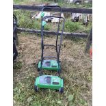 Two Gtech cordless cylinder mowers