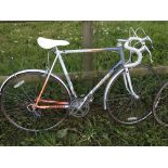 A Vintage Rayleigh Mercury racing bike with twelve speed Index gear system Shimano. good
