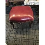 Vintage red leather top stool