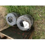 2x reels of new barbed wire