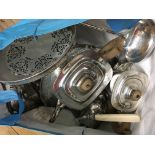 A quantity of silver plate kitchen ware items incl