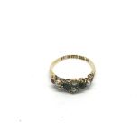 A Victorian 18ct gold emerald and pearl ring, appr