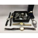 A collection of various watches including Accurist