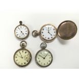 Two gold plated pocket watches and two timekeepers