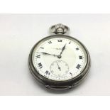 An open faced silver pocket watch by Courlander of