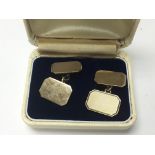 A pair of boxed 9ct gold cufflinks, weighing appro