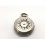 A silver cased half hunter pocketwatch.