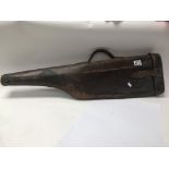 A leg of mutton English leather shotgun case -