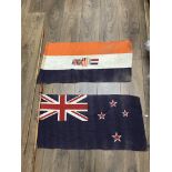 Two naval tiller flags. One is the Old South Afric