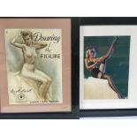 Seven framed prints of Art Deco girls.