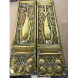 A collection of 24 bras art Nouveau door plates 30