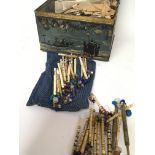 A collection of antique bone and other lacemaking