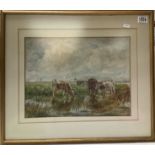 John P Downie, R.S.W (1854-1945), gilt framed and