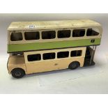 A large vintage tin plate double decker toy bus. 5