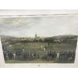 A large framed print titled The Cricket Match, dep