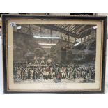 A framed print by T.Blake titled The interior of t