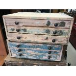 Two coach builders tool chests, complete with work