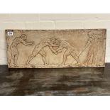 A large Greek style resin plaque. 80 x 32cm.