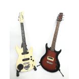 Two electric guitars comprising a Synsonic Termina