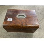 A Victorian walnut work box