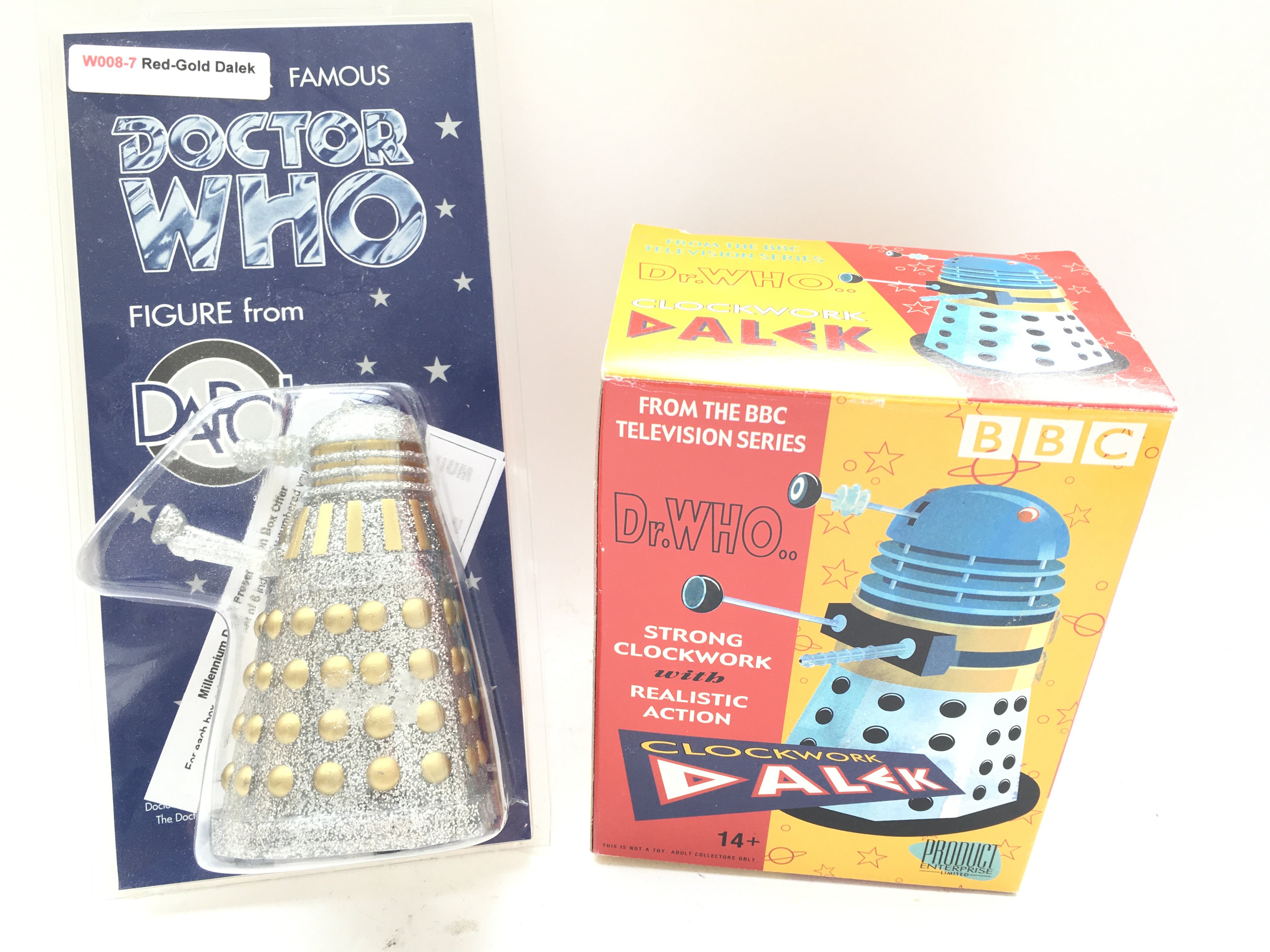 A Dapol Doctor Who Glitter and Gold Dalek and a Pr