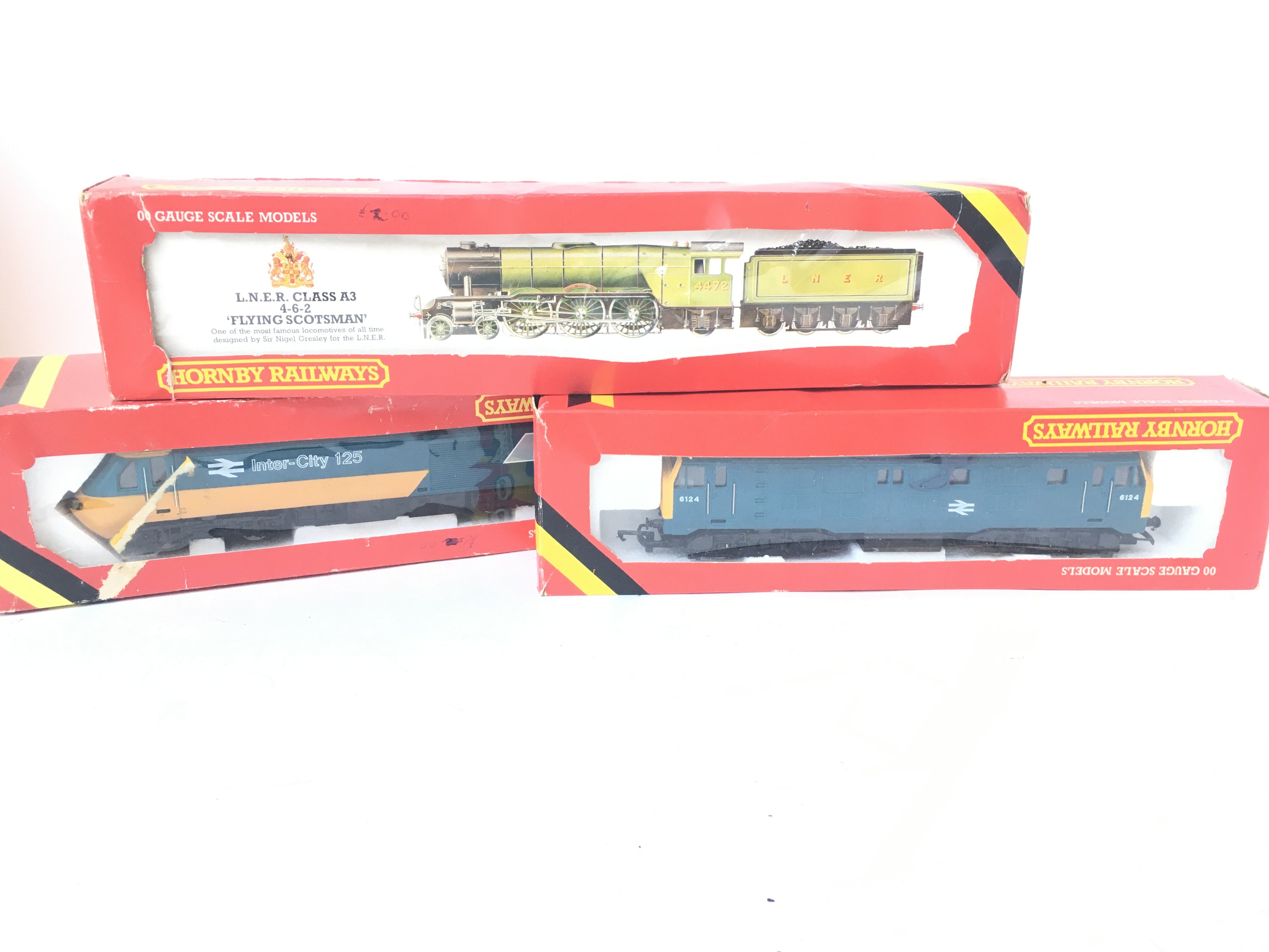 A Collection of boxed a Hornby. A Boxed L.N.E.R. Class A3 4-6-2 Flying Scotsman. A Intercity Set.