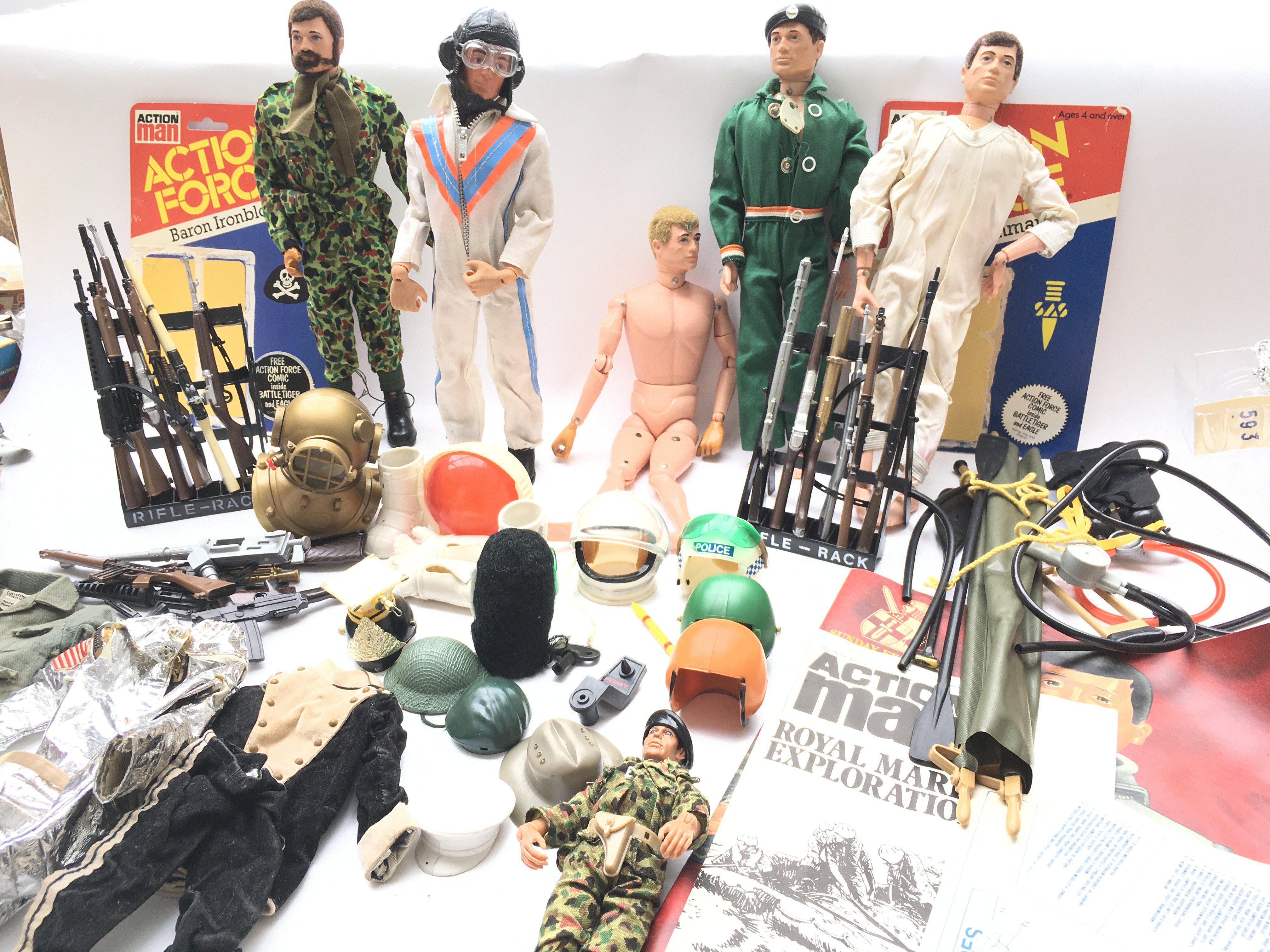 A Large Collection of Action Man Including 5 Figur