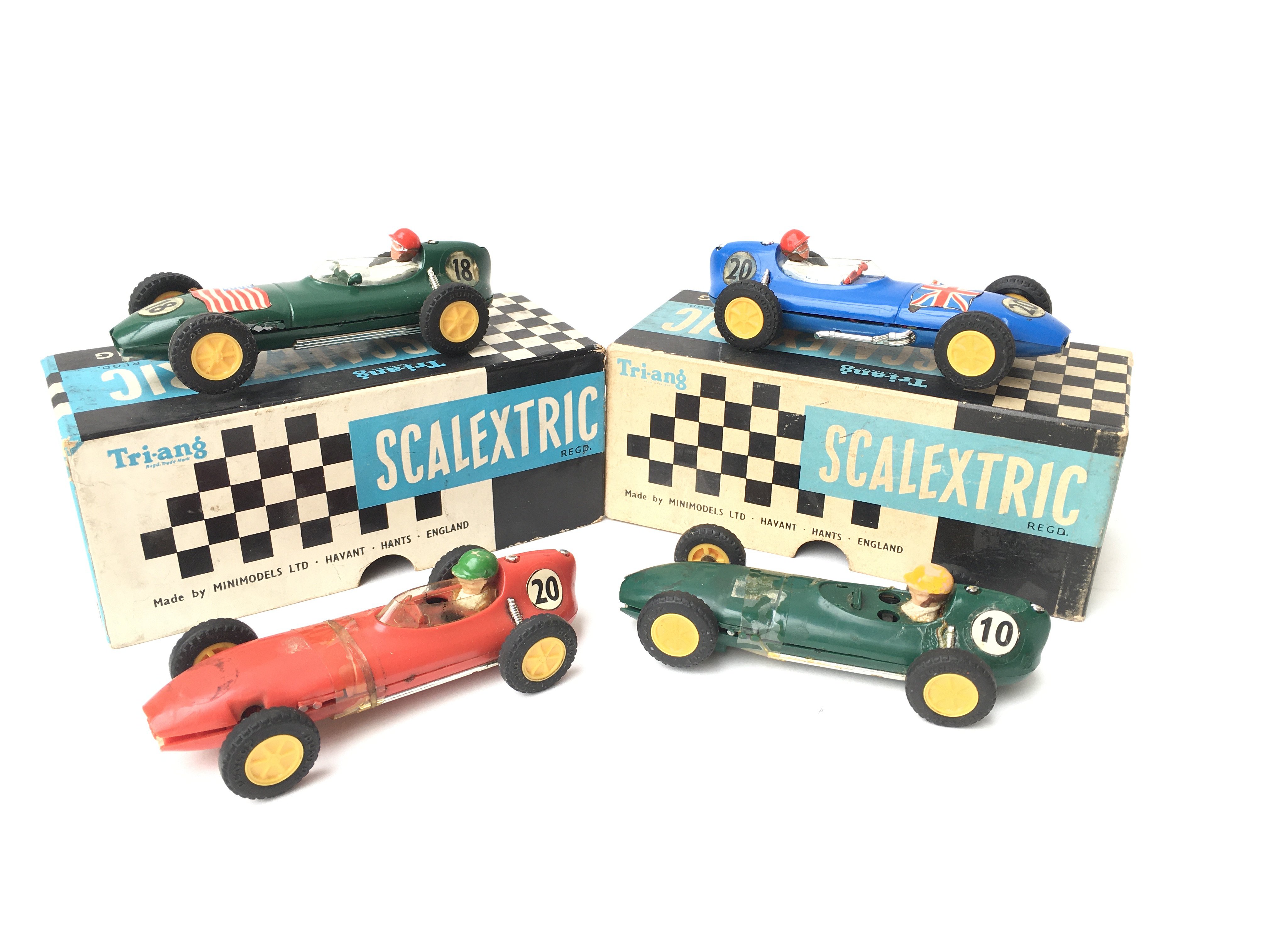 4 X Vintage Scalextric Cars (2 Boxed) including Lo