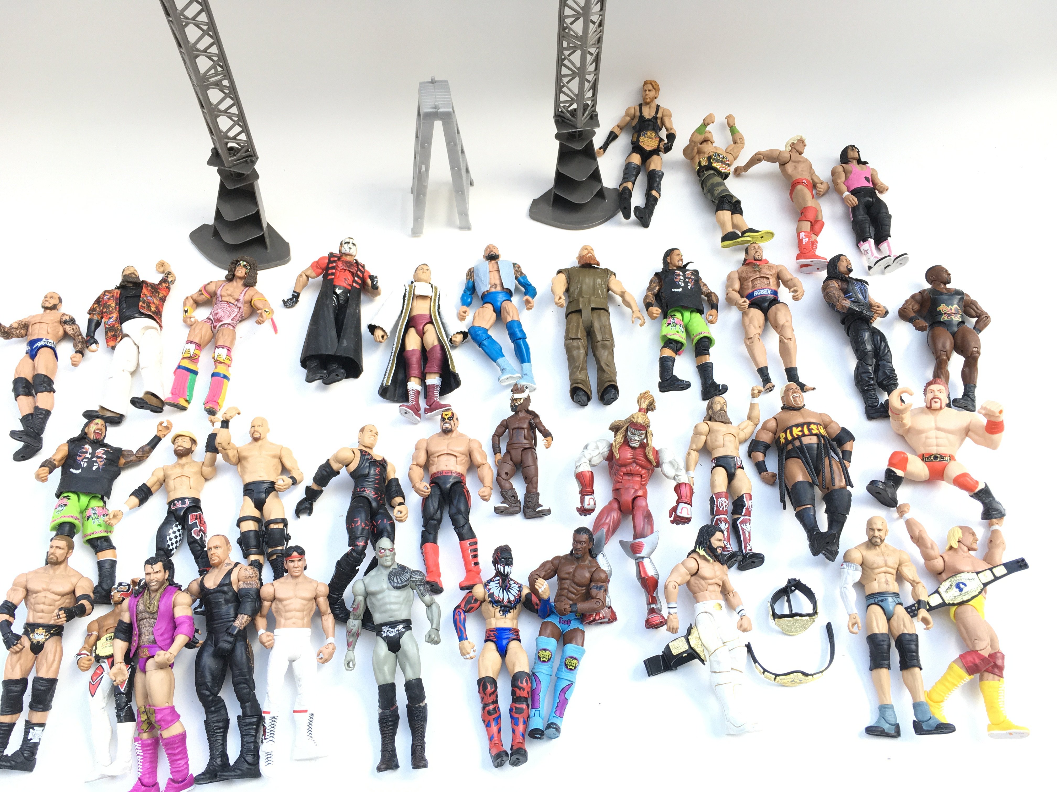 Large collection of WWE wrestling figures.