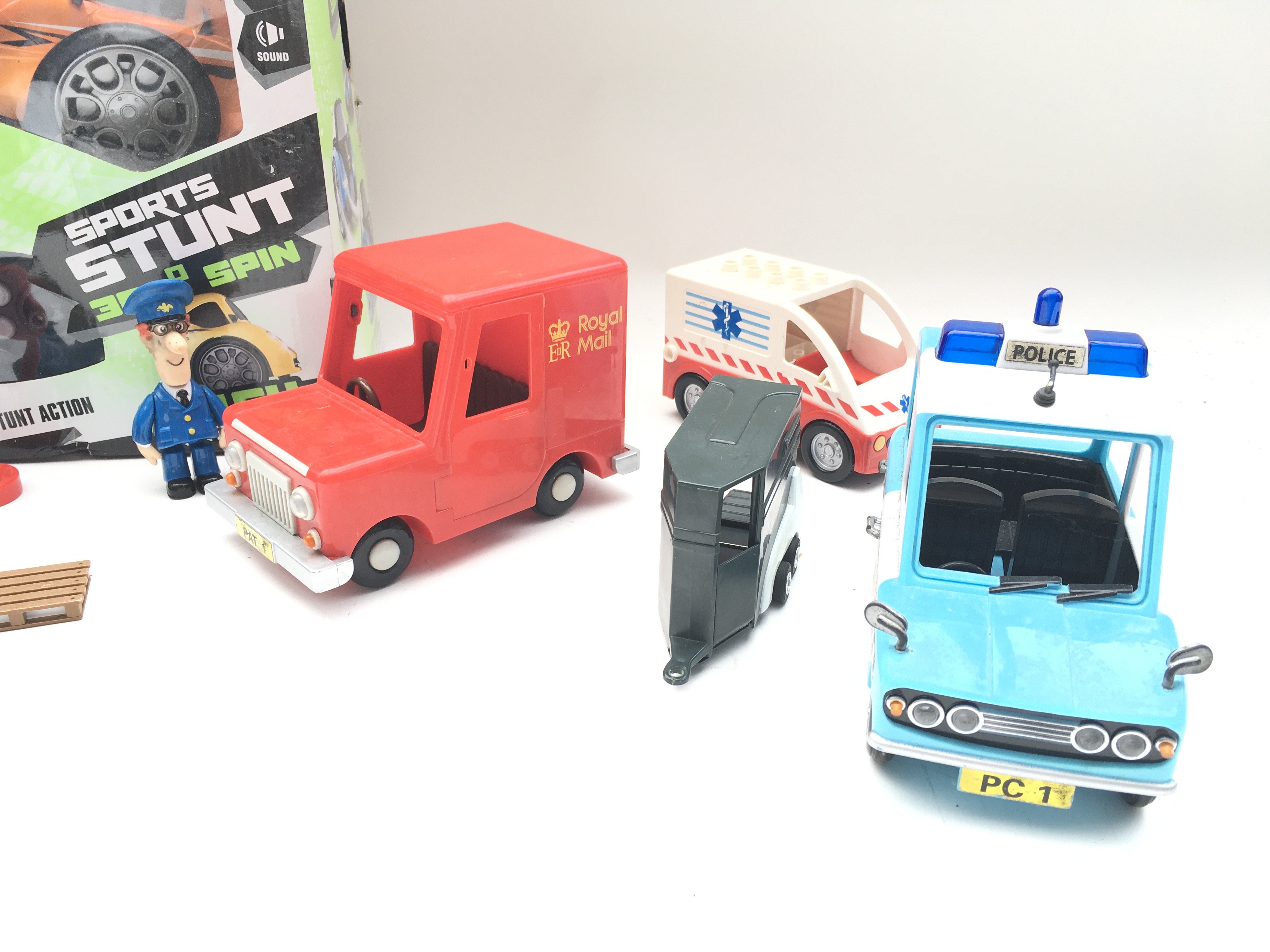 Collection of postman pat vehicles and figures. Boxed RC stunt car. - Image 2 of 3