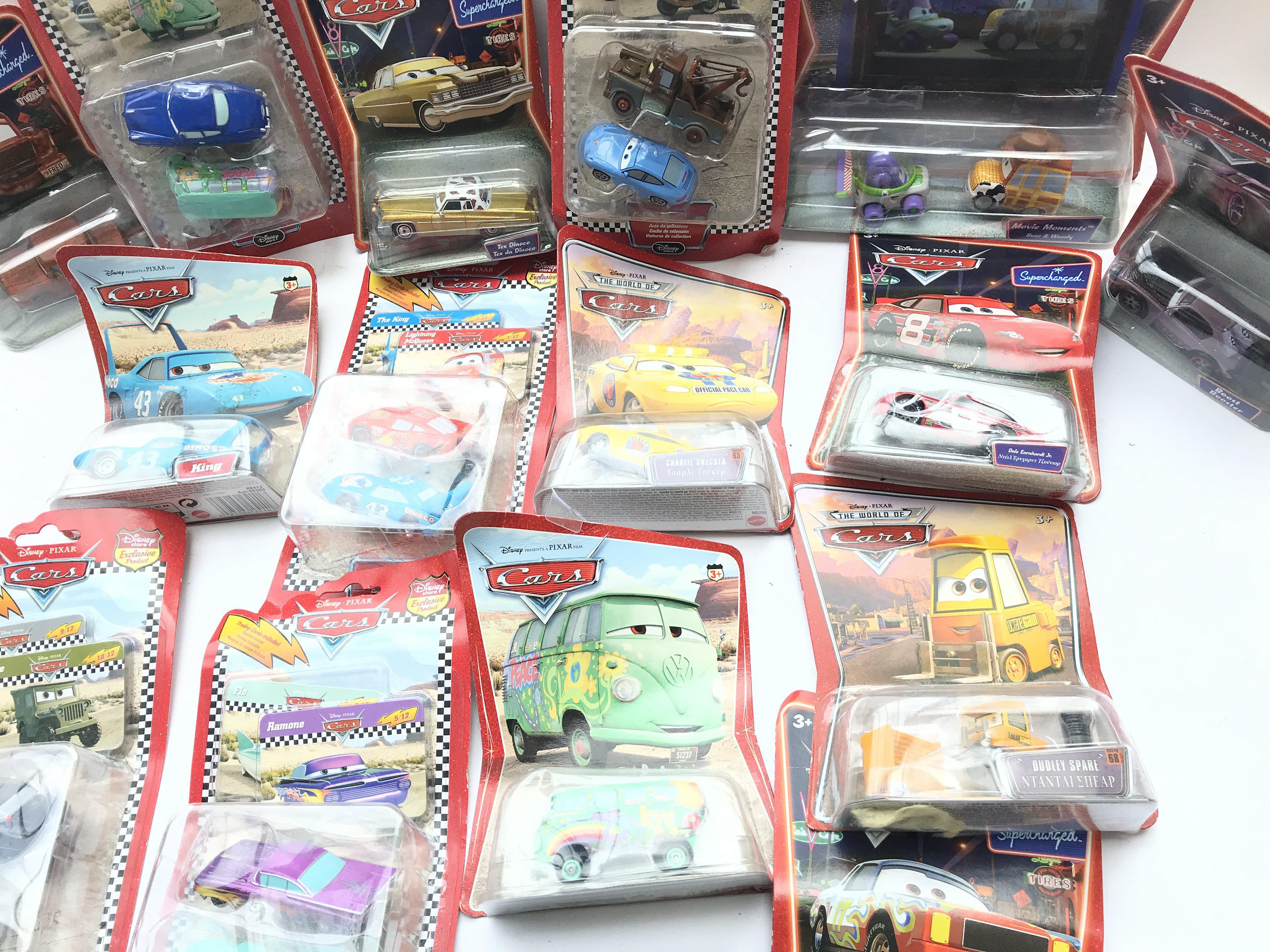 A Collection of Carded Disney Cars.