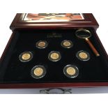 Collection of gold sovereigns in presentation case