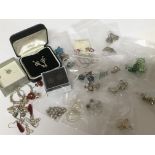 30 pairs of silver earrings various