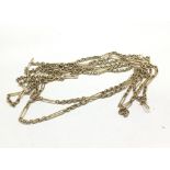 A Quality gold longuard chain with alternating ope