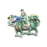 A Vintage Chinese silver and enamel brooch a figur