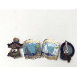 Four vintage enamel butlins pin badges - NO RESERVE