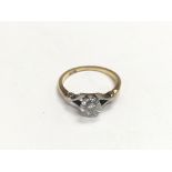 An 18ct gold diamond solitaire ring, approx 3.5g and approx size P.