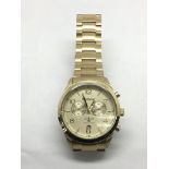 A gents Barbour gold tone chronograph watch.