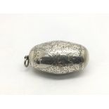 A Victorian silver barrel shaped sewing etui, Lond