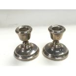 A small pair of silver candlesticks, Birmingham hallmarks - NO RESERVE