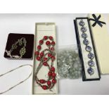 A collection of costume jewellery including childs pearl necklace with gold clasp - NO RESERVE