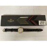 A gents boxed Raymond Weil 101M 18k plated wristwa