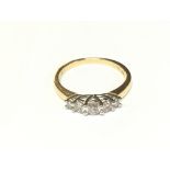 Half carat diamond 5 stone 18ct gold ring. Size N1