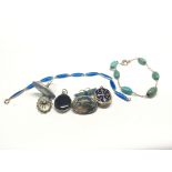 A Vintage Turquoise bracelet possible gold chain u