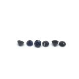 Six loose round cut sapphires, approx 2.37ct.